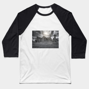 Clonmacnoise monastery ruins on the Shannon in Ireland Baseball T-Shirt